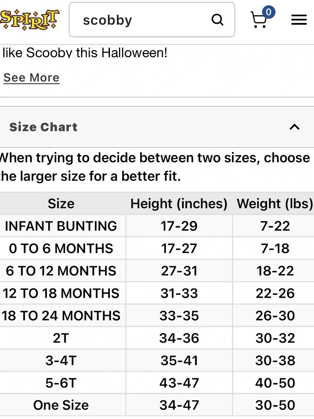 Scooby- Doo Kids One-Piece Hooded Costume